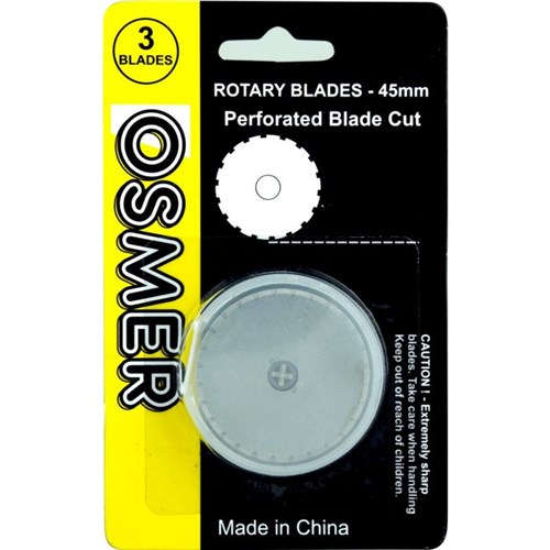 OSMER ROTARY WHEEL CUTTER Blade Perforated Pack of 3 Suits cutter RC45
